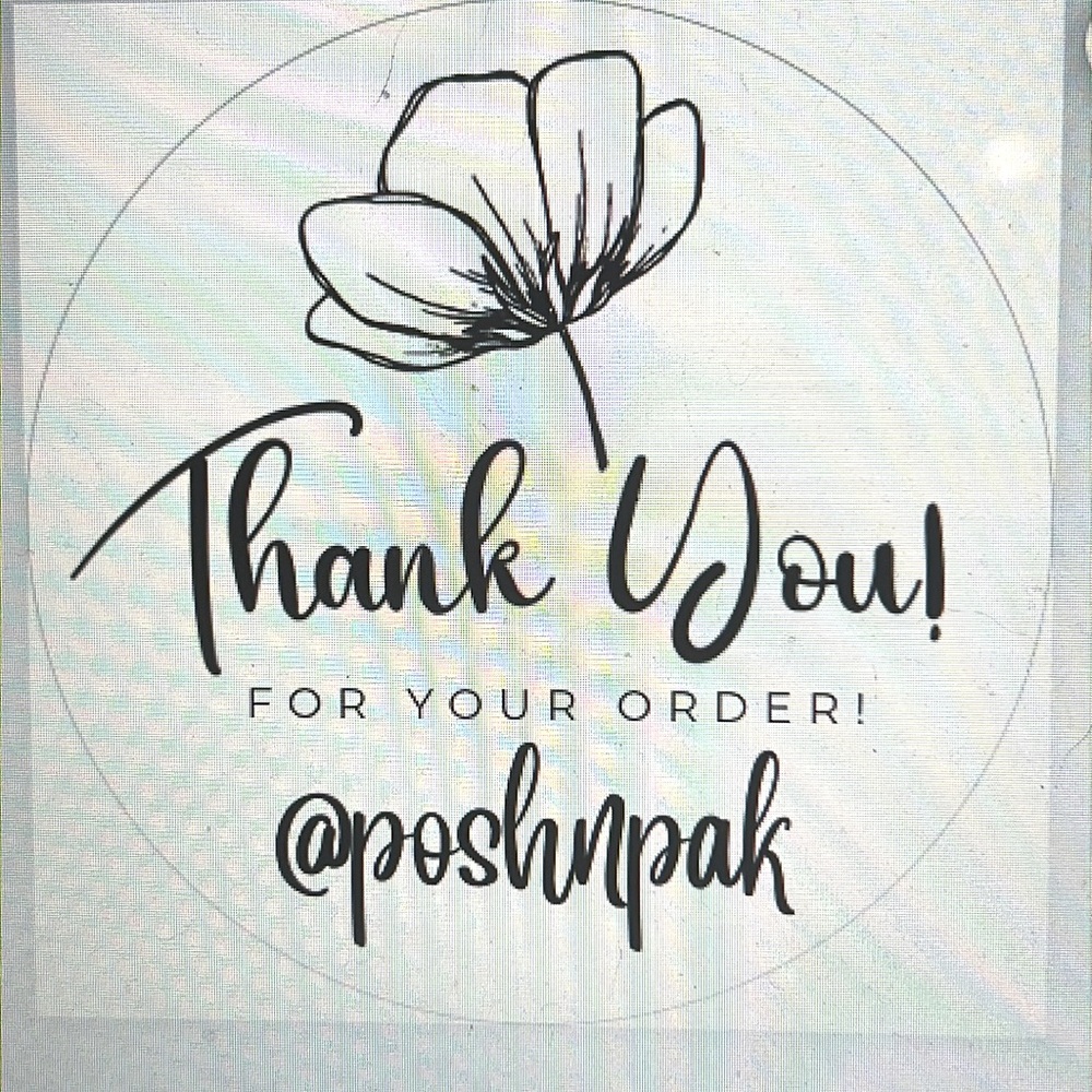 NEW! 🎉 50 CUSTOM THANK YOU STICKERS with your Closet name- Summer flower
